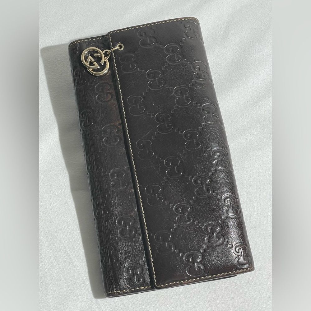 Gucci Interlocking G French Wallet Guccissima Leather Long